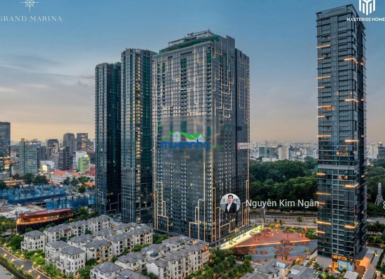 Kim ngân grand marina - cho thuê căn 3pn - 119m2 - 130tr/th full nội thất view sông, miễn pql