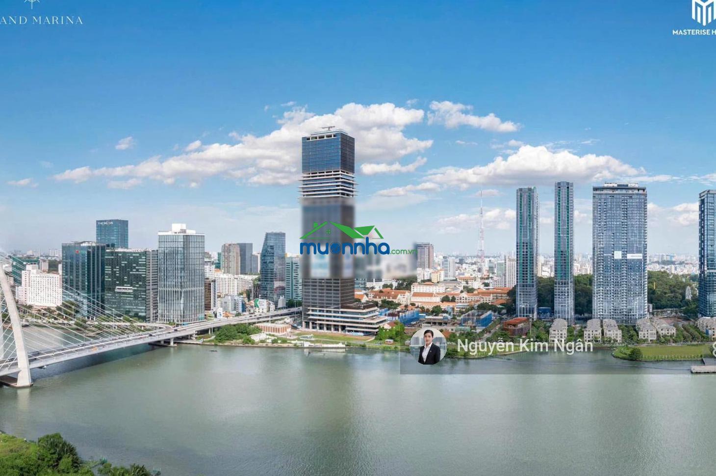 Kim ngân grand marina - cho thuê 3pn trần cao 4m1 full nội thất 199tr/th miễn phí quản lý