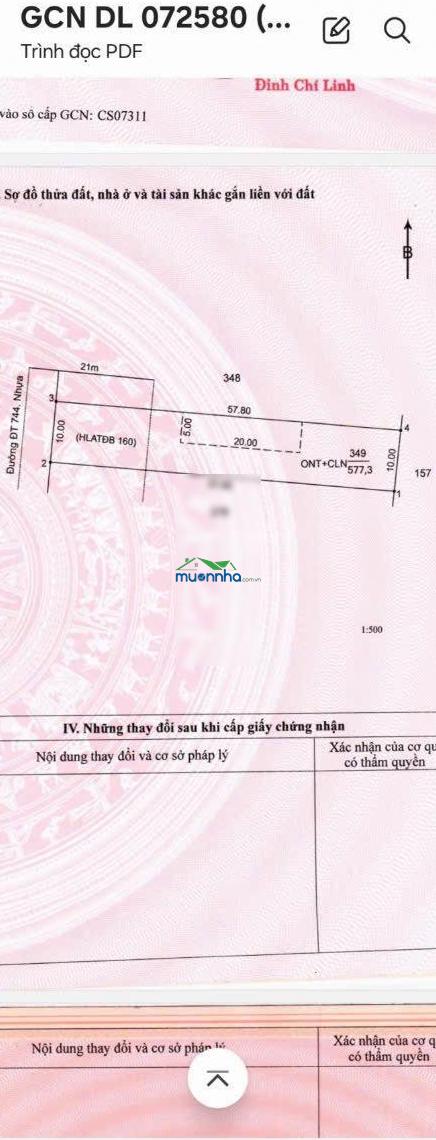 Đất mặt tiền đường đt 744, giá đầu tư chỉ 890 triệu - 2