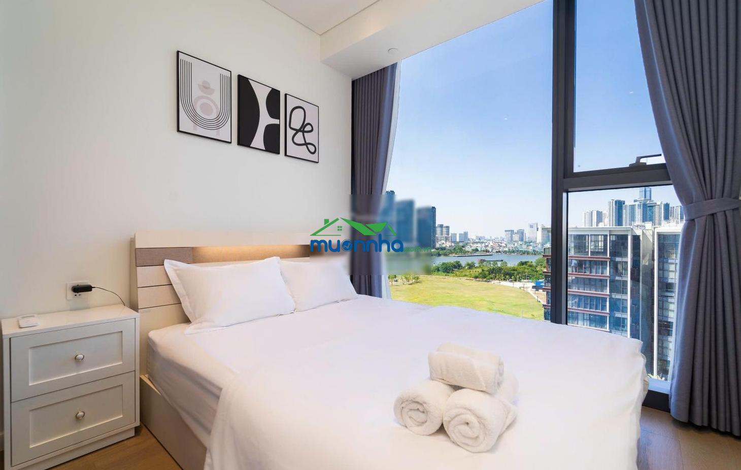 Opera cho thuê 2pn - 75m2 - view sông/cầu bason - nội thất đẹp - 55 triệu/tháng