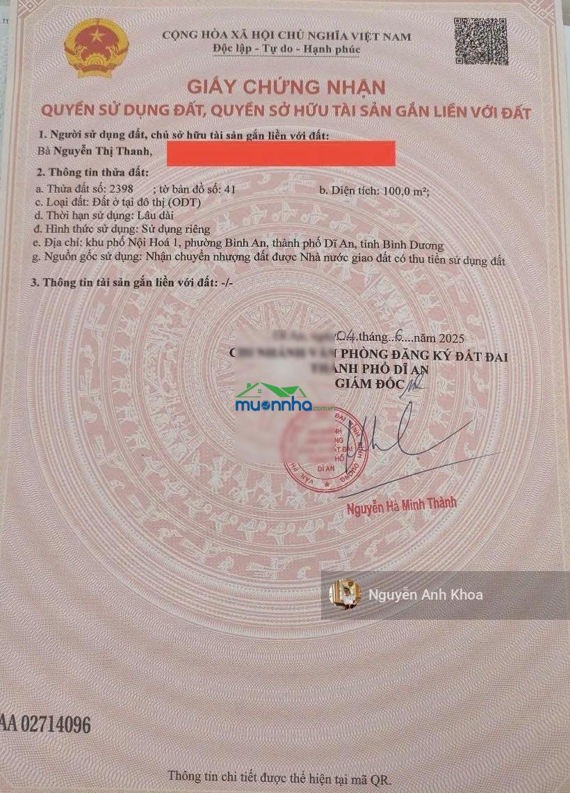 Cần ra gấp căn nhà sổ riêng khu dân cư phúc đạt, đường thống nhất