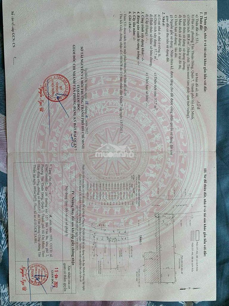 Chính chủ bán nhà mt hẻm 98/21 bùi văn ba,đường trước nhà 6m2