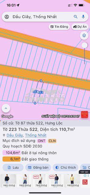 Bán đất nền đã có sổ đỏ, diện tích 110 m2, phường dầu dây, tp đồng nai