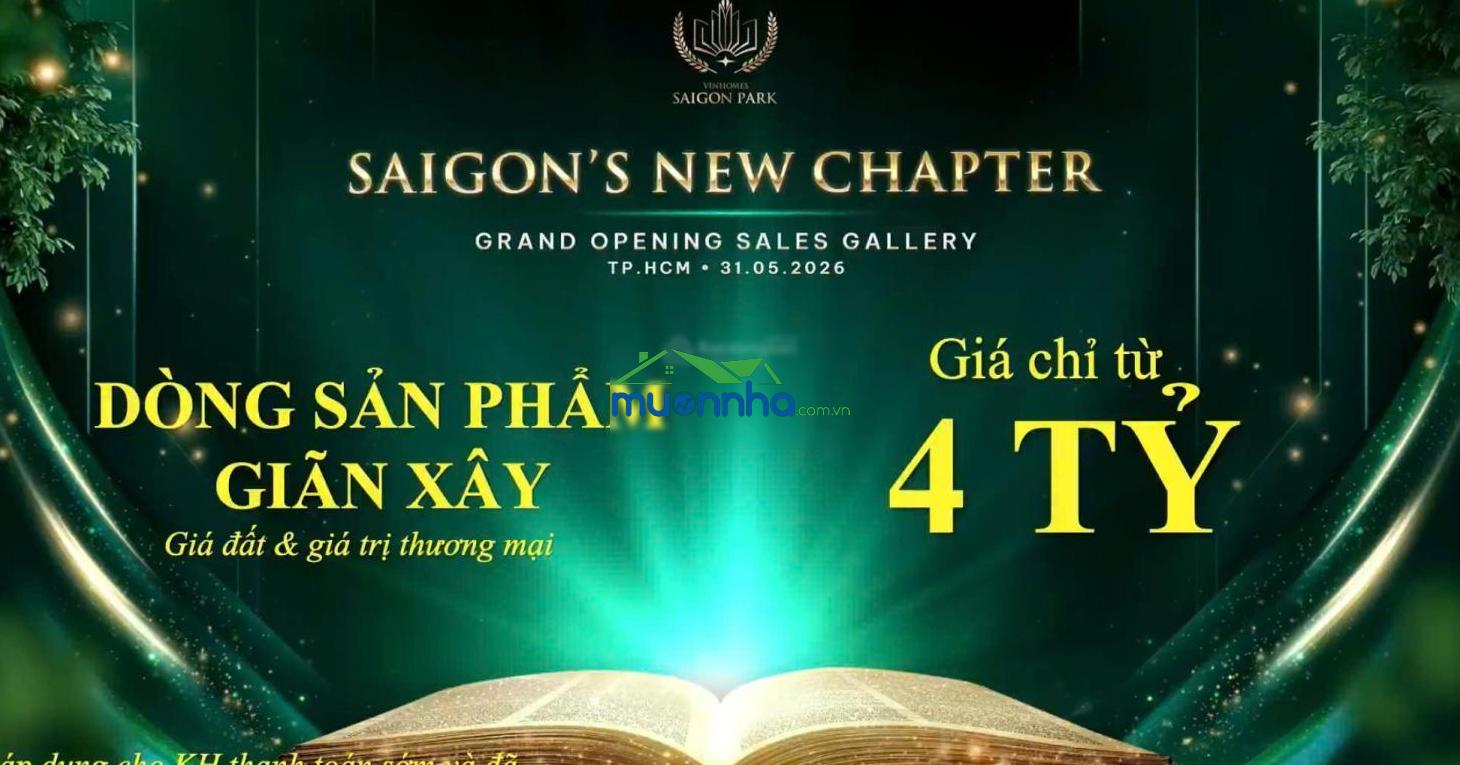 Vinhomes saigon park 1.080ha booking 100 triệu | ck 1% | hỗ trợ vay 80% | chọn căn đẹp giai đoạn 1 - 4