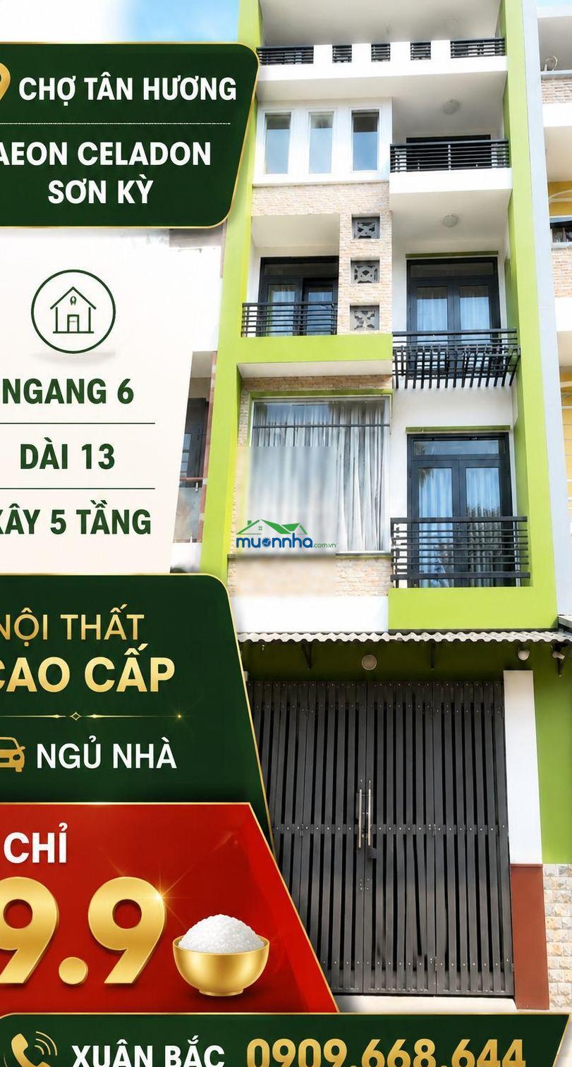 Chợ tân hương - aeon sơn kỳ nhà đẹp nội thất cao cấp ngủ nhà nhang 6 dài 13 xây 5 tầng btct (p - 2