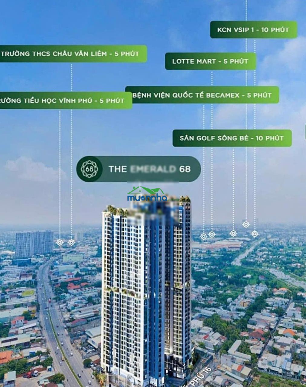 Chỉ 998 triệu sở hữu ngay căn hộ 1pn emerald 68 mặt tiền ql13, cách cầu bình triệu 7,6km - 3