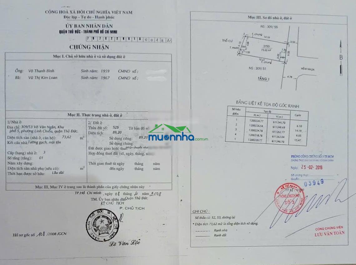 Bán đất tặng kèm trọ cách mặt tiền võ văn ngân 100m