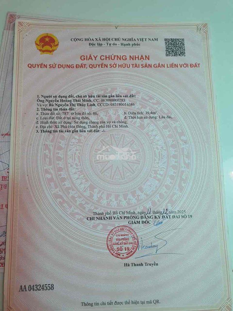 Nhà lầu đúc sổ hồng riêng ấp 9 tân thạnh đông hẻm xe hơi,gần chợ 3phút - 4