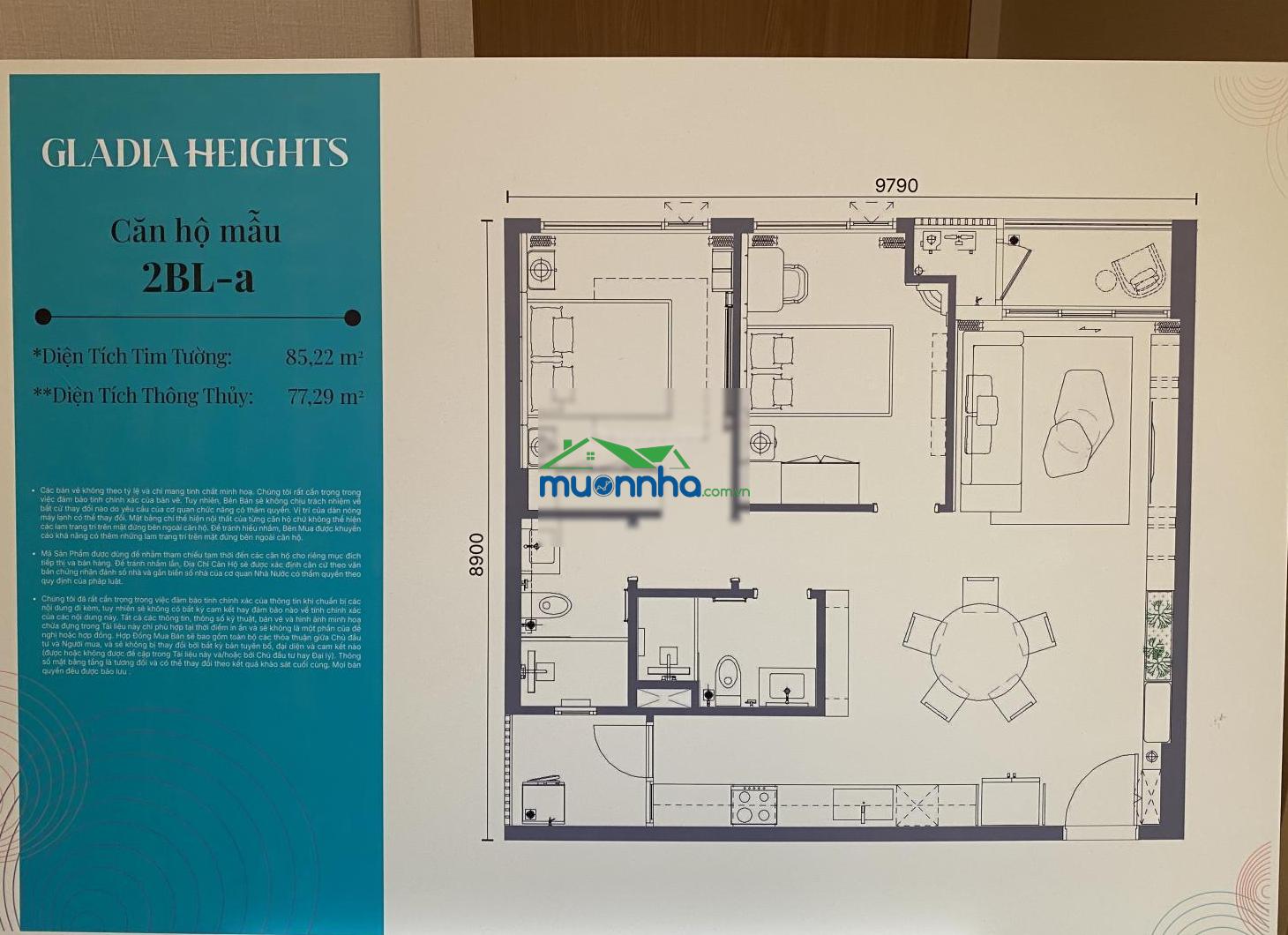 Căn hộ view sông quận 2 gladia heights, 72 m2, 2pn, 2wc, giá trực tiếp cđt 6,5 tỷ
