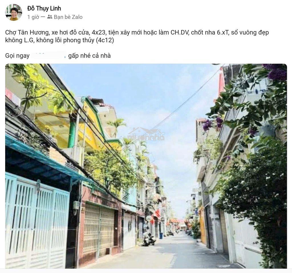 Bán đất tặng nhà c4 4x23 tiện xây mới hoặc làm chdv chợ tân hương hxh - 3