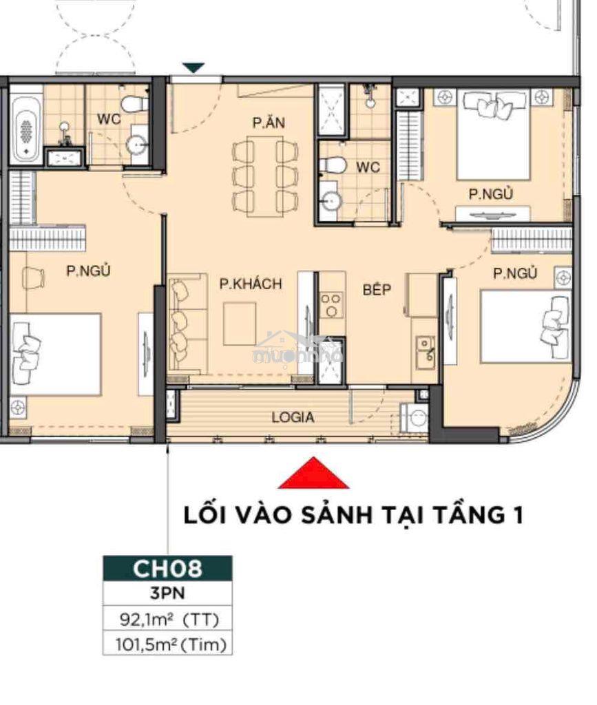 Chuyển nhượng hàng chủ đầu tư be.17.08- 9.7 tỷ , view trực diện cv - 4