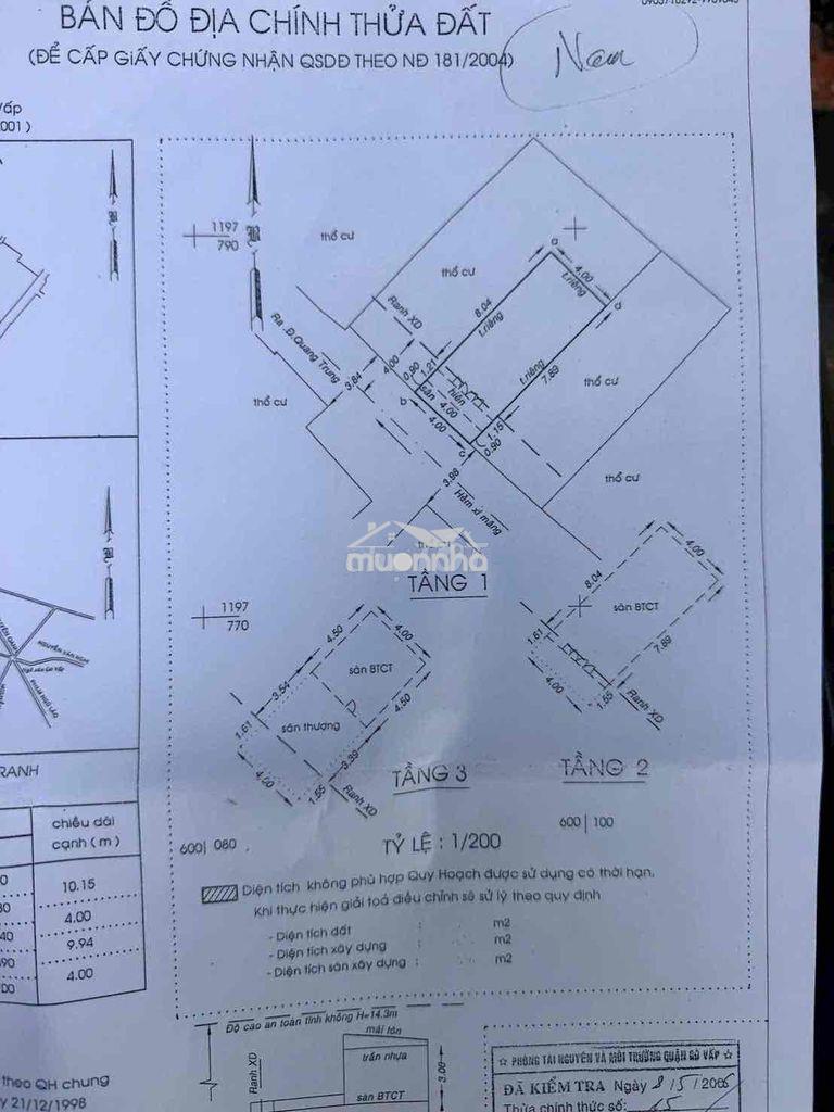 Bán  đất tặng nhà 3 tấm hẻm xe 📍 địa chỉ: 417/49 quang trung phư