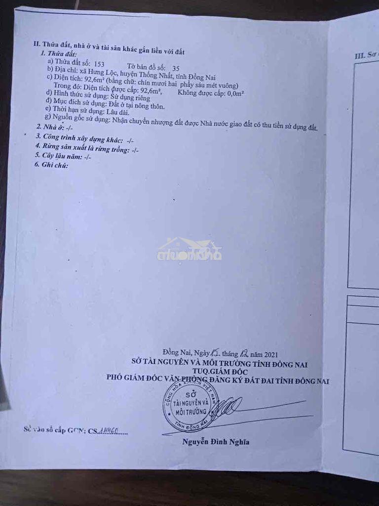 Cần bán gấp 2 lô đất ở an viễn và thống nhất