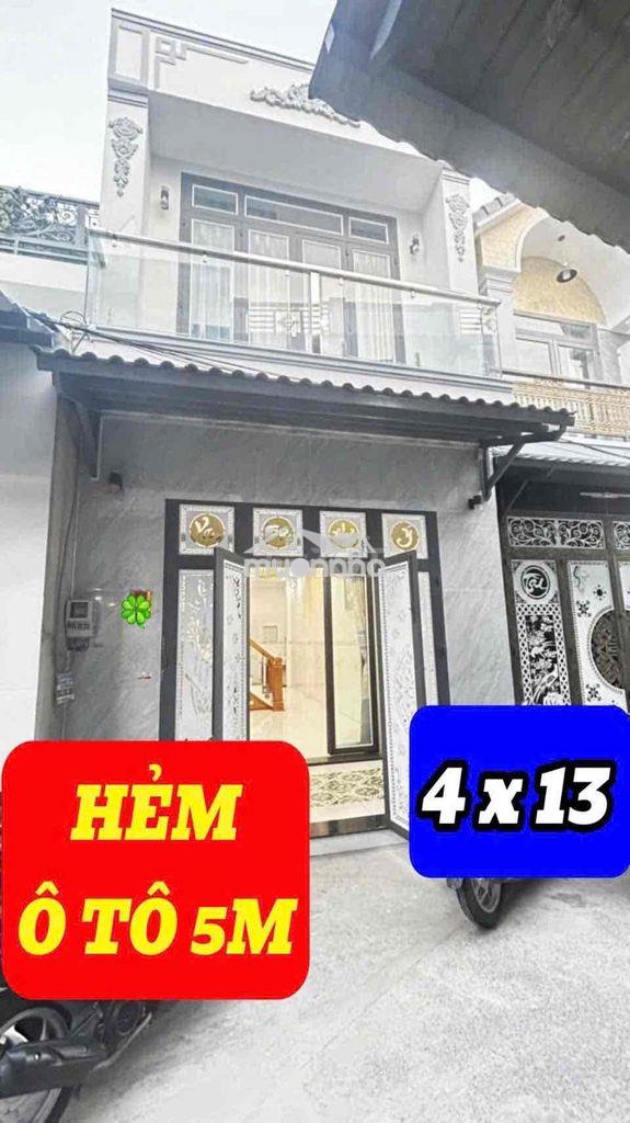 Nhà đẹp 4*13m 3pn 1pt hẻm ôtô 5m dân cư hiện hữu đường 1c tân vĩnh lộc