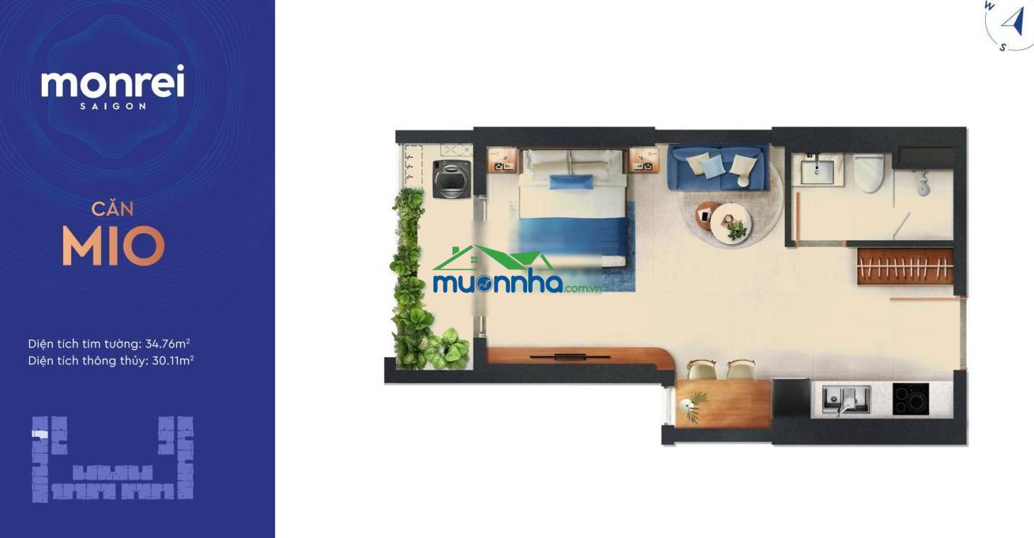 (Hàng hiếm) căn hộ studio monrei chuẩn nhật - onsen/ aquatonic compound cao cấp gần metro 1 metro 2 - 2