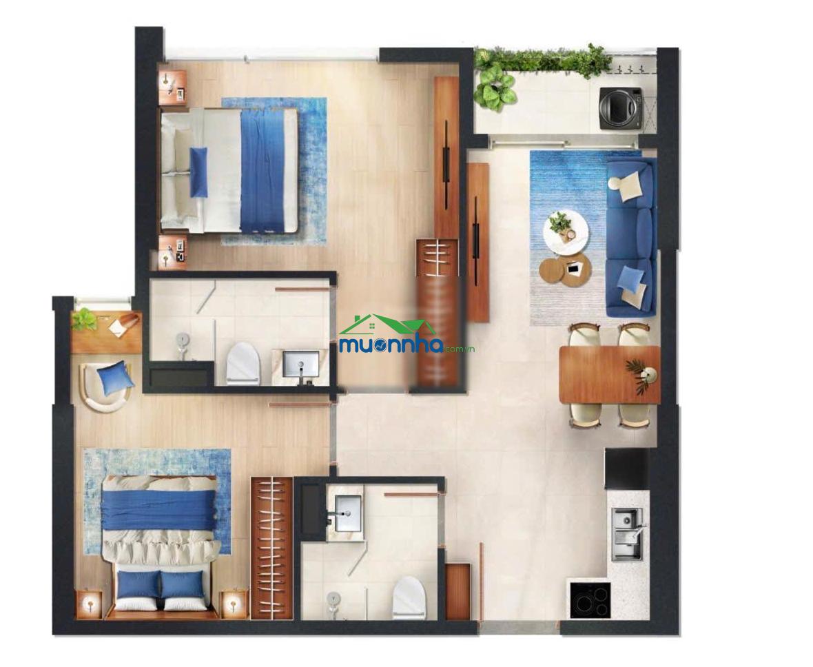 Quỹ căn nội bộ 2pn2wc monrei saigon giá chỉ 2,6 tỷ - 4