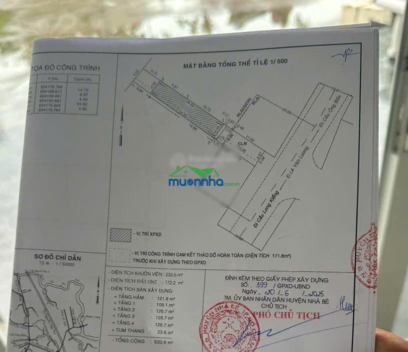 Bán đất mặt tiền lê văn lương - 233 m², có gpxd 6 tầng, sẵn 10 phòng trọ, thu nhập 30tr/tháng - 2