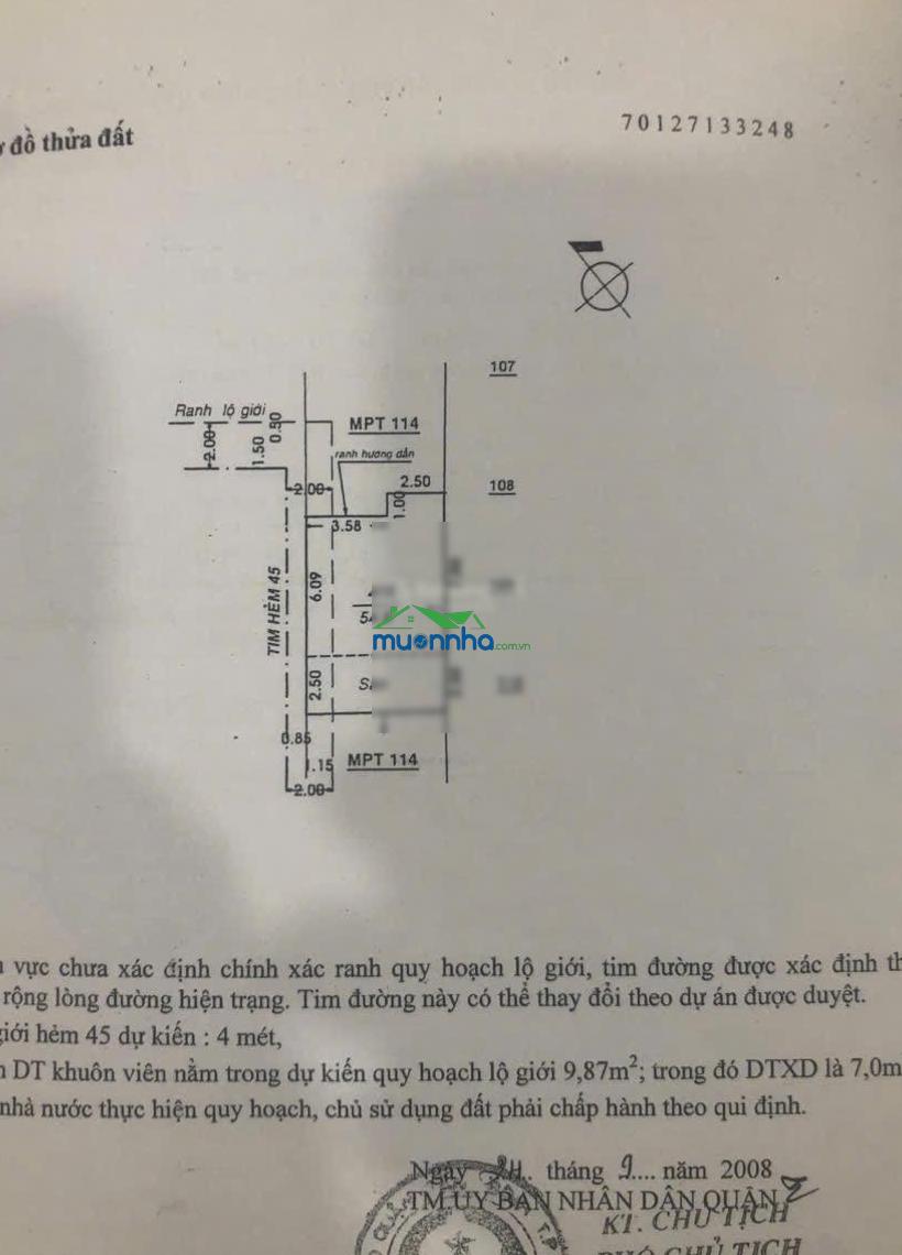 Chính chủ bán nhà 43/2a đặng lộ, 8.5x6, trệt 2 lầu, giá 6.9 tỉ. lh: 0911 039 ***