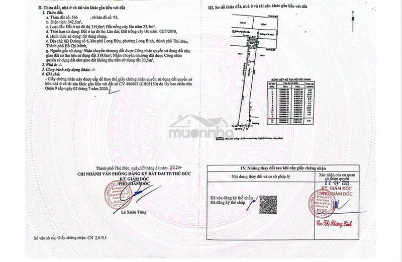 Đất long bình tp thủ đức 319m2 thổ cư – gần vinhomes – xây chdv