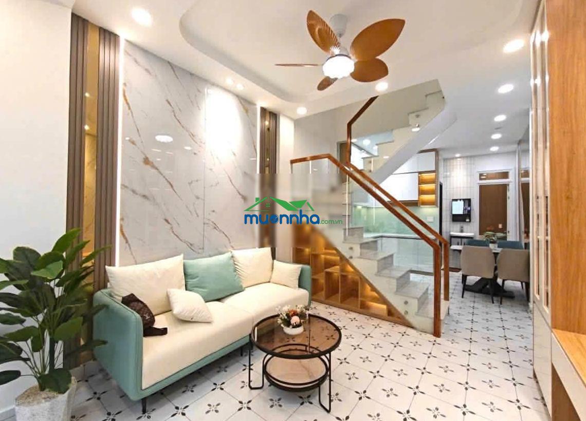 Phan văn trị, bình thạnh, 43.8m, nở hậu nhẹ, 2 tầng, xe hơi đến nhà, 5.98 tỷ, tặng full nt.