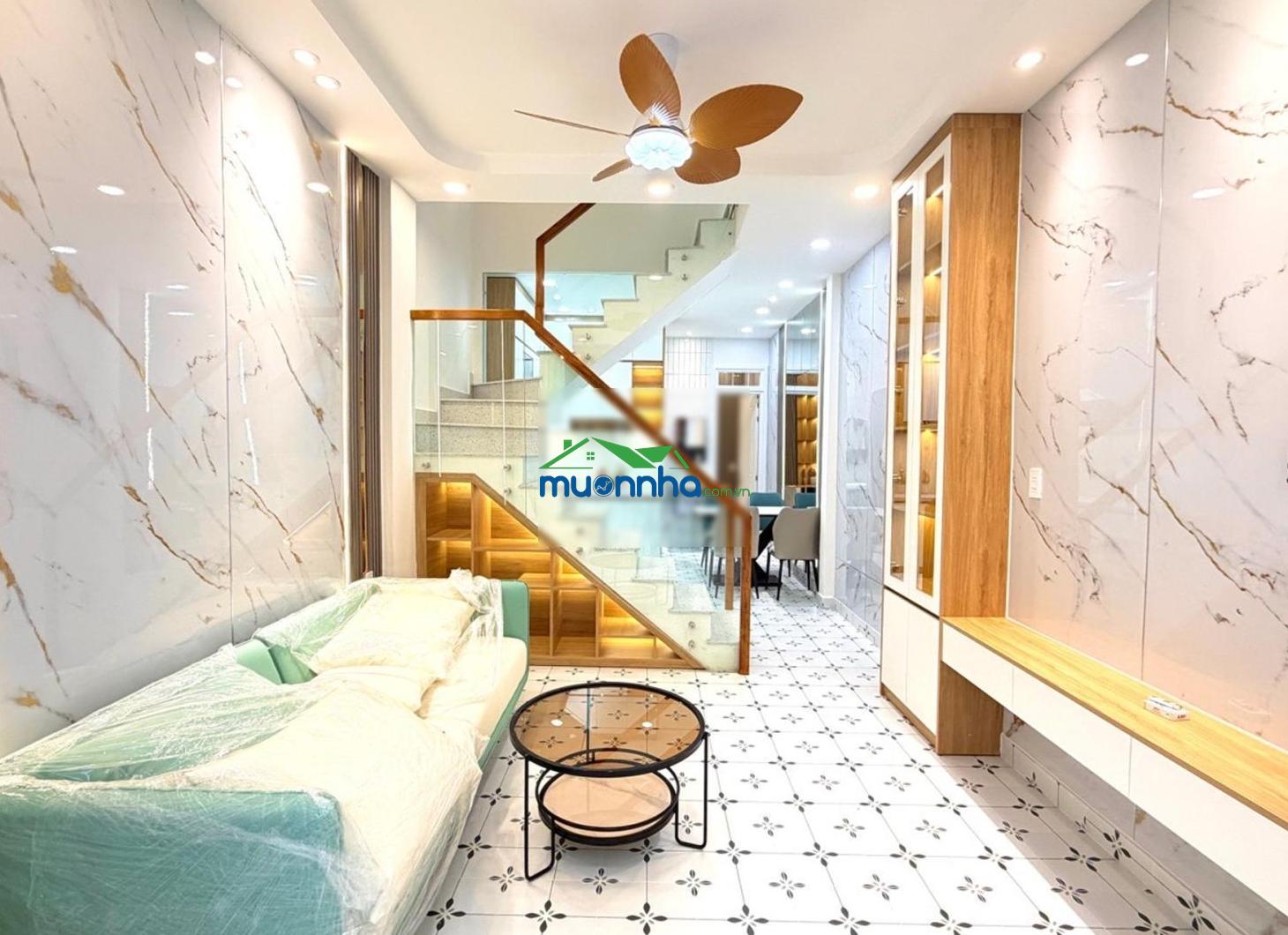 Hiếm -hẻm xe hơi thông phan văn trị bình thạnh - 44m2 nở hậu - nhà mới tặng full nội thất chỉ 5xty