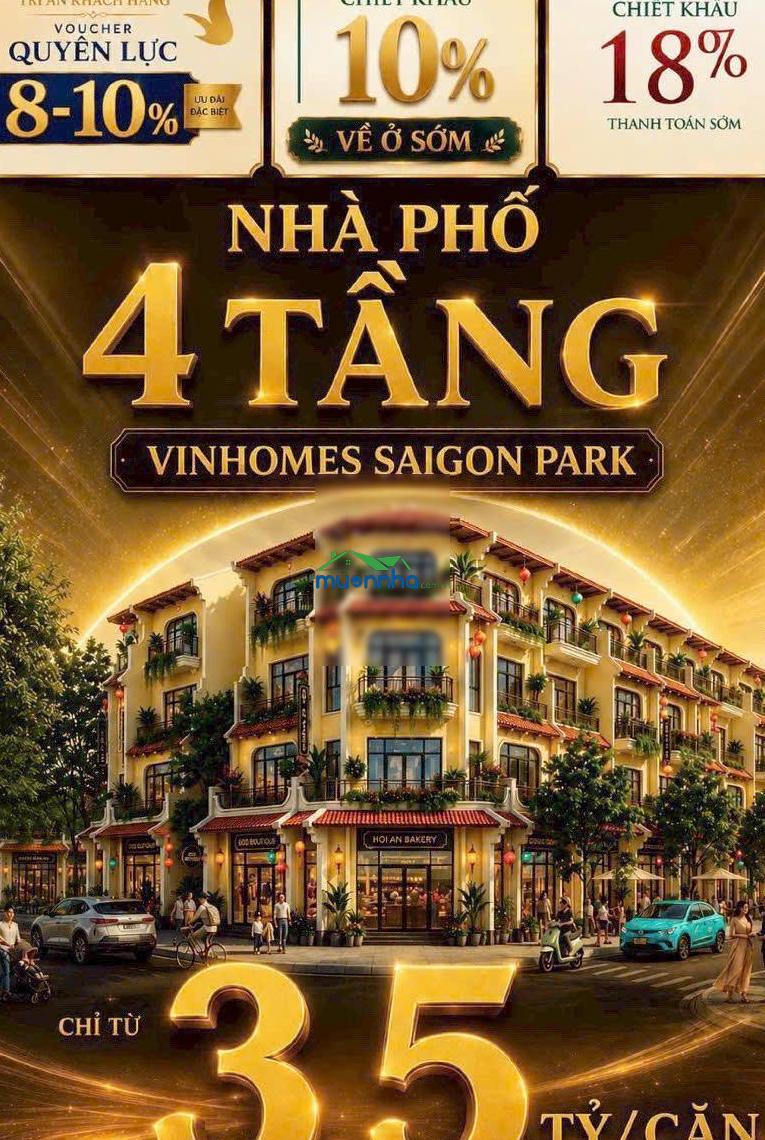 Bán shophouse 4 tỷ, 50m2 tại vinhomes saigon park, 6pn, 5wc, 4 tầng - 3