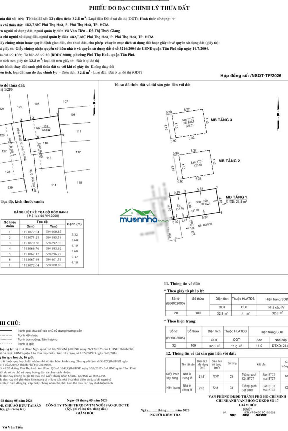 Bán nhà mới xây 482/5/8c phú thọ hòa, tân phú dt: 4.1 x 8 giá 4 tỷ 550