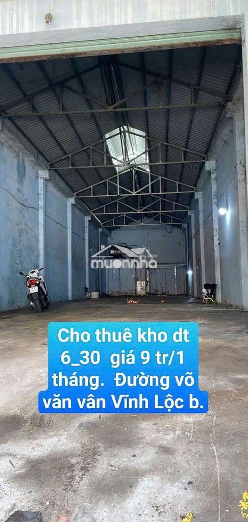 Kho thuê 6*30 đường võ văn vân vĩnh lộc b . đẹp cao ráo có sổ hồng