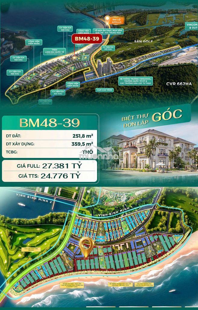 Biệt thự đơn lập góc giá *** quỹ hàng vhgg hạ long!