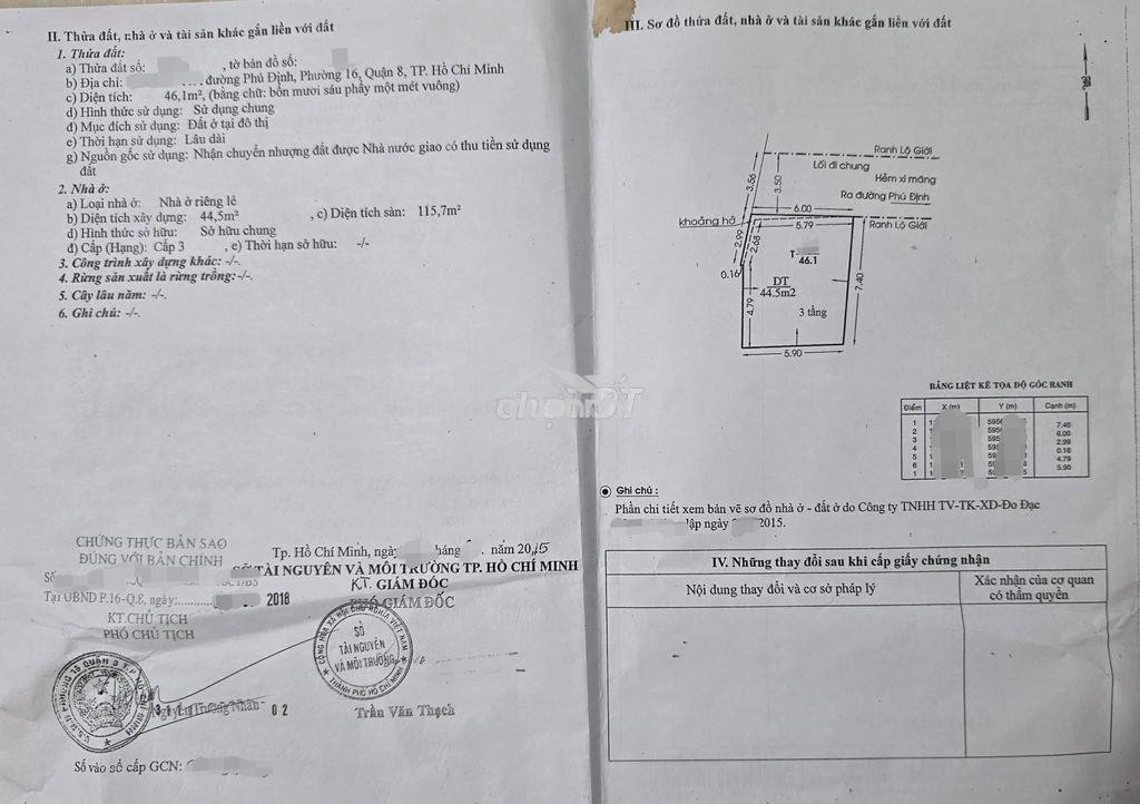 Quận 8 - gần mặt tiền phú định - chỉ 2.25 tỷ - 3❌️8 a4 - hẻm 4m - 4