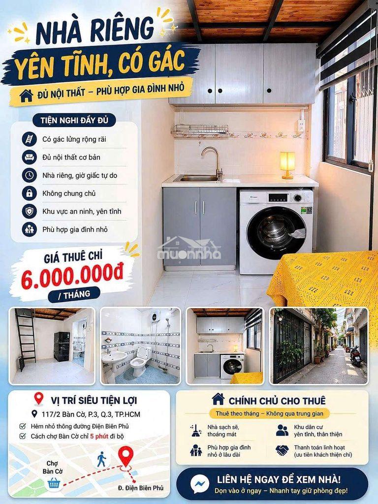 Phòng trọ đầy đủ nội thất trung tâm q3-q5 sát q1