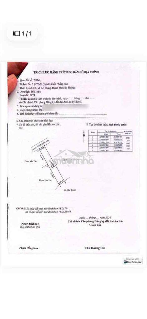 Chính chủ bán 162m2 đất kim lĩnh chiến thắng giá 1tỷ5 - 2