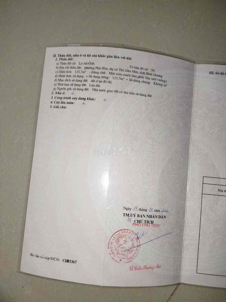 Bán nhà khu dân cư phú hoà1 becamex - 2