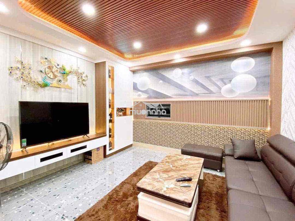 Nhà bán có thang máy đường oto 8m thông lê đức thọ, p6, gv - 5 lầu - 4