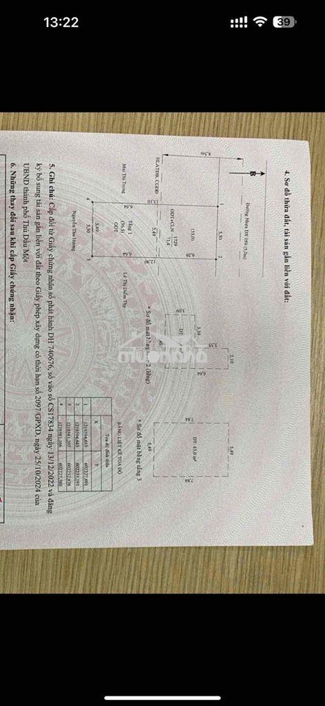 Bán nhà mặt tiền dx059