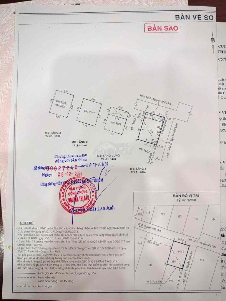 16/37a nguyễn nhữ lãm p phú thọ hòa q tân phú 24m2 4 tầng 4x6m hướng b - 3