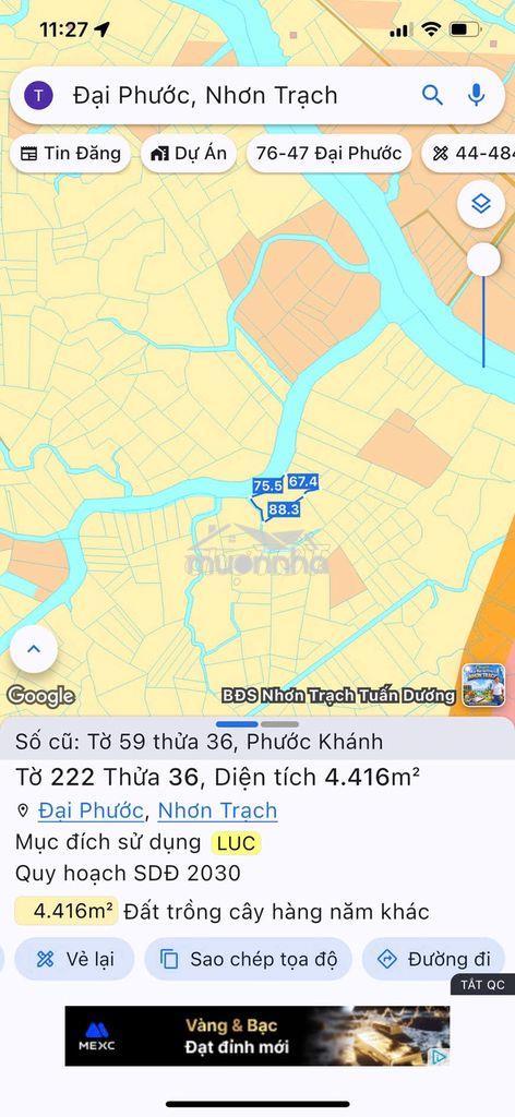 Hơn 1ha đất 3 mặt tiền rạch – giá chỉ 1 triệu/m² tại nhơn trạch - 2