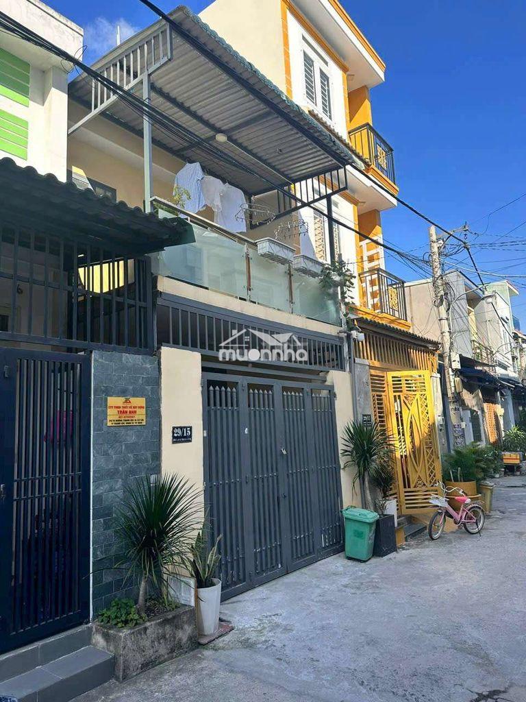 Cho thuê nhà hẻm xe hơi, thạnh lộc 14. 1 trệt 1 lầu, dt 4×15 có 3pn