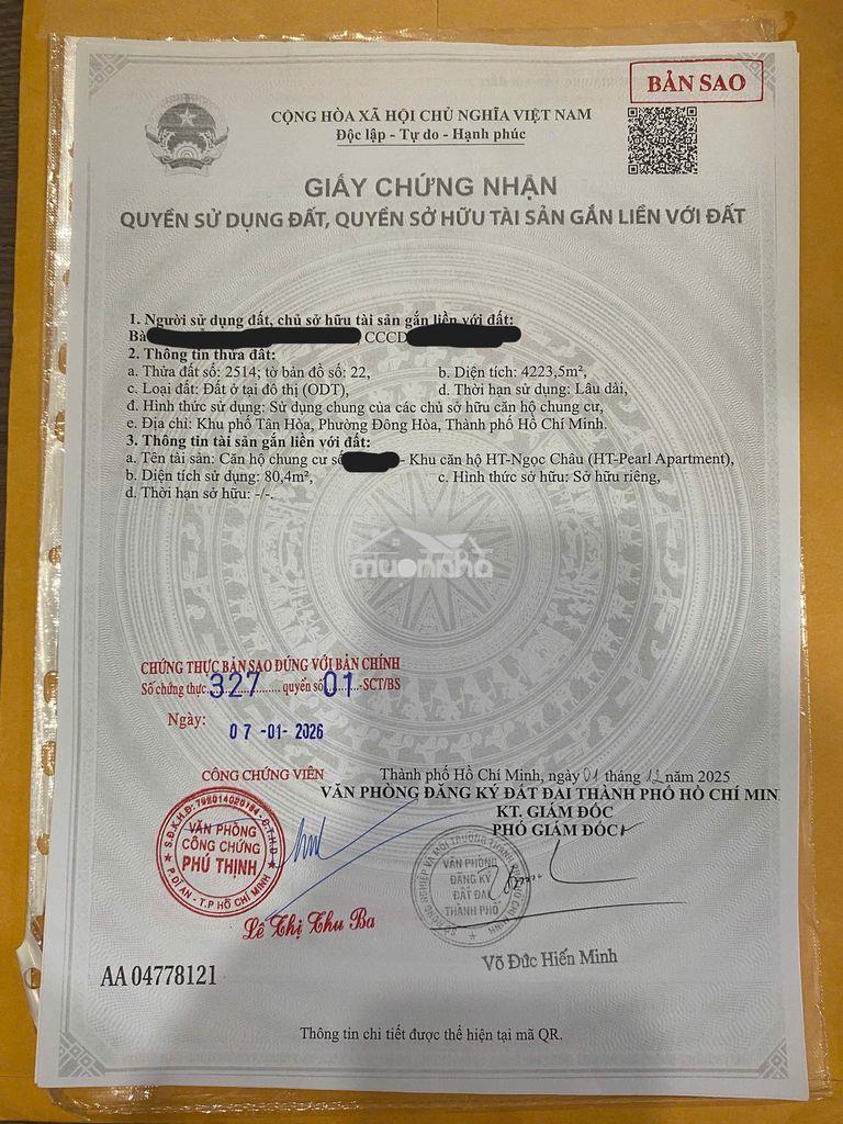 Cần chuyển nhượng 3 căn hộ khu vực làng đại học thủ đức