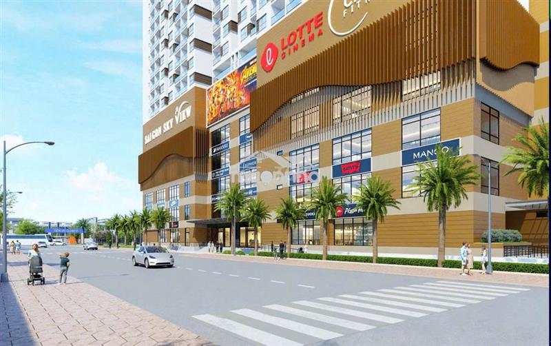 Bán căn hộ sky view 62m2, 4 mặt tiền + 7 tầng tttm, cạnh bến xe q8