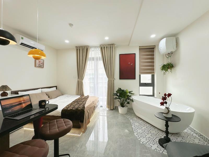 Cho thuê studio ban công 35m2 new 100% ngay học viện cán bộ tphcm - trường đại học văn lang - cầu bình lợi
