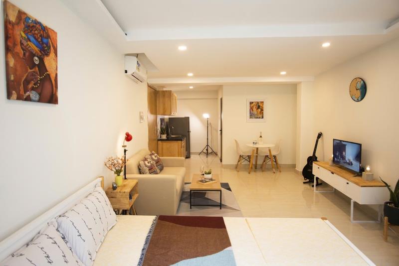 Căn hộ cho thuê đường vũ huy tấn, bình thạnh gần lê văn duyệt cầu bông giáp q1, full nội thất, rộng thoáng - Ảnh 2