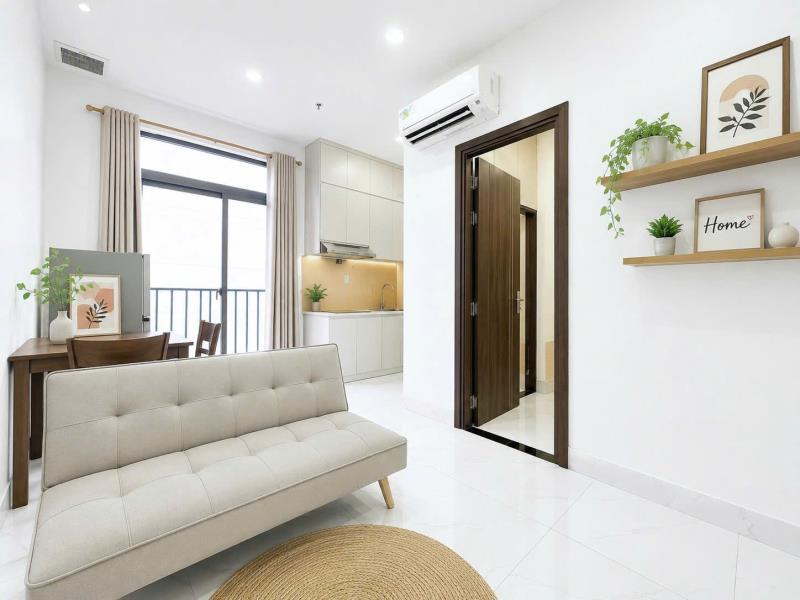 Thuê ngay căn hộ ban công tách bếp riêng biệt 45m2 rộng thoáng sát q1 thuận tiện di chuyển an ninh - Ảnh 2