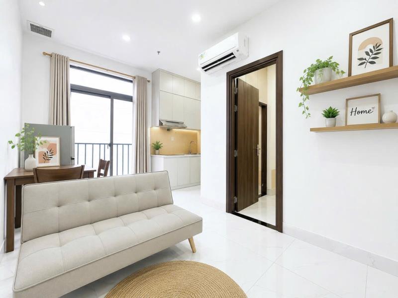 Căn hộ 1pn 45m2 - full nội thất - ban công riêng - bình quới, bình thạnh