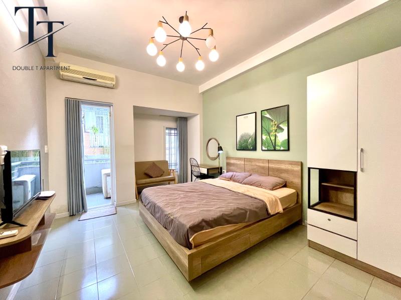 Cho thuê studio ban công 30m2 có thang máy ngay công viên lê văn tám - hồ con rùa - nhà thờ tân định