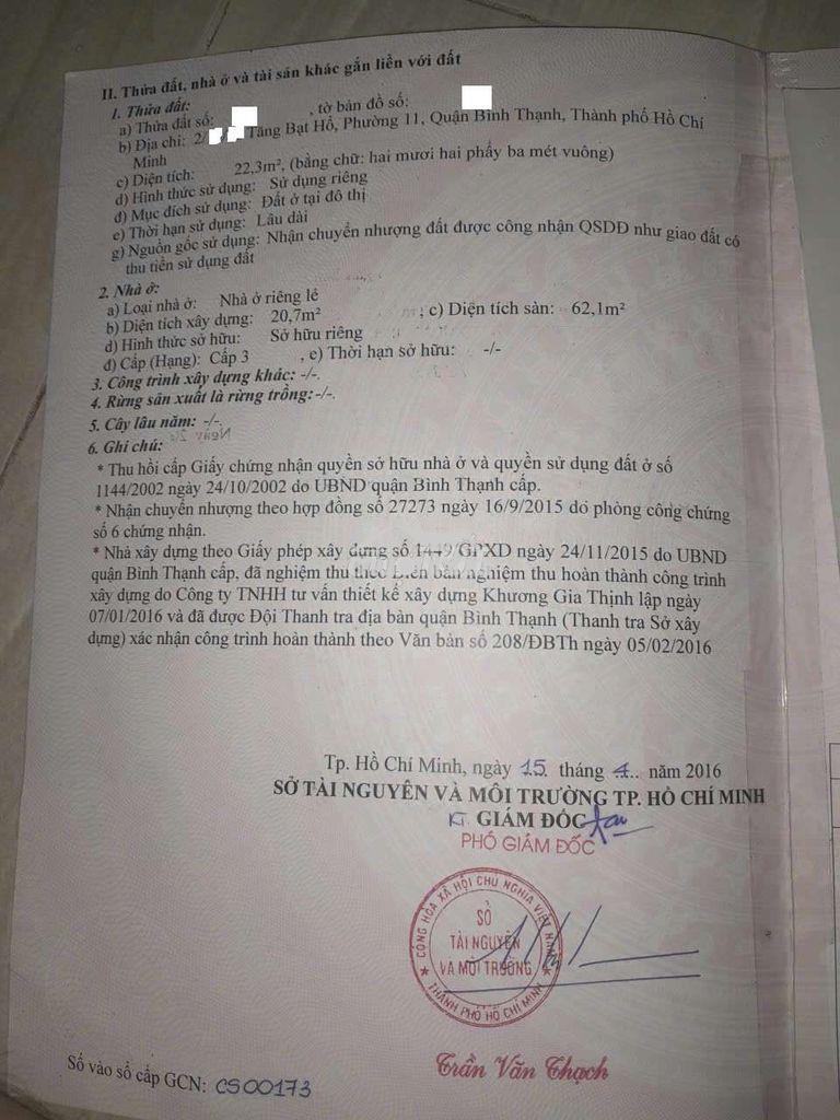 Bán nhà bình thạnh - ngang hơn 4m  / 1 trệt 2 lầu / sânthượng / - 2