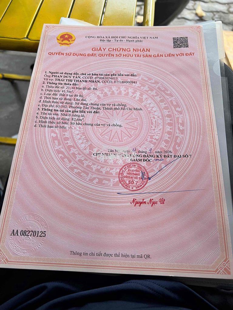 Chính chủ bán nhà giá đất – p. tân thuận, tp.hcm