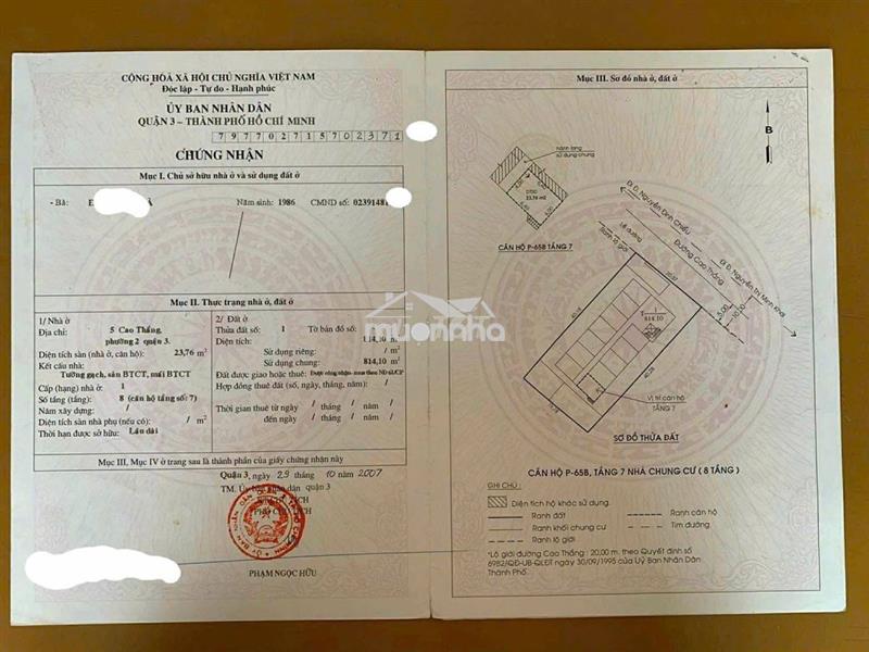 Căn hộ số 5 đường cao thắng - quận 3 - tphcm