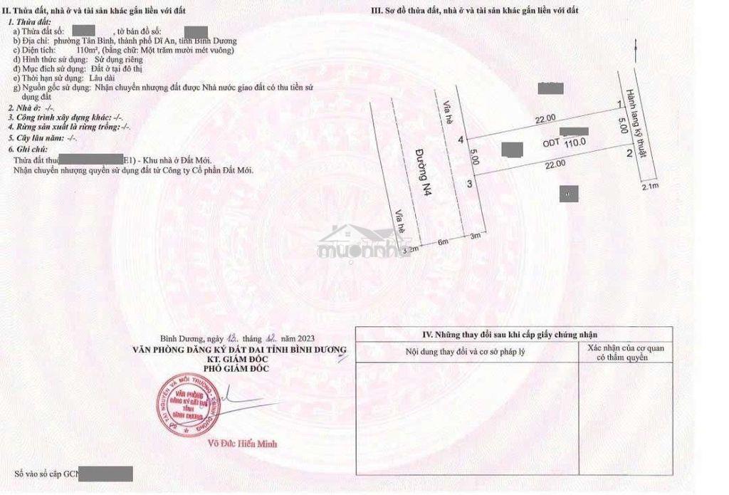 Đất 110m kdc đất mới, gần ngã tư chiêu liêu, phường tân bình, tp dĩ an - Ảnh 3