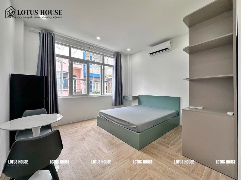 Studio cửa sổ trời – full nội thất – vách ngăn tách bếp | lạc long quân, tân bình